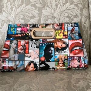 Women’s patent magazine clutch